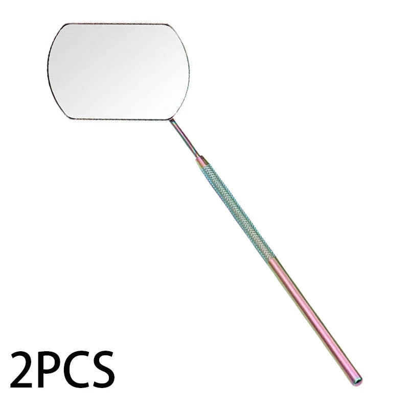 DUTRIEUX Stainless Steel Grafting Eyelash Extensions Checking Mirrors - 2 PCS Set Colored titanium