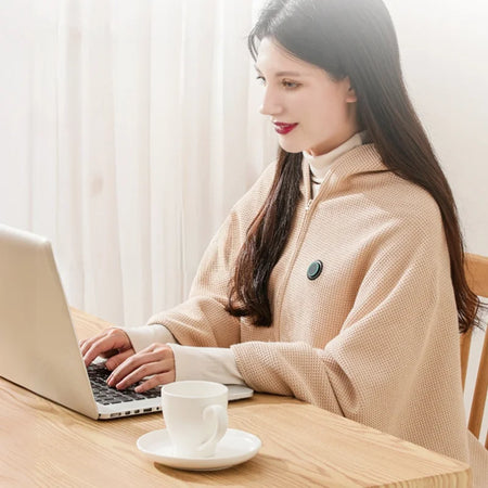 Office USB Heated Blanket &ndash; Wearable 3-Level Warmth Apricot