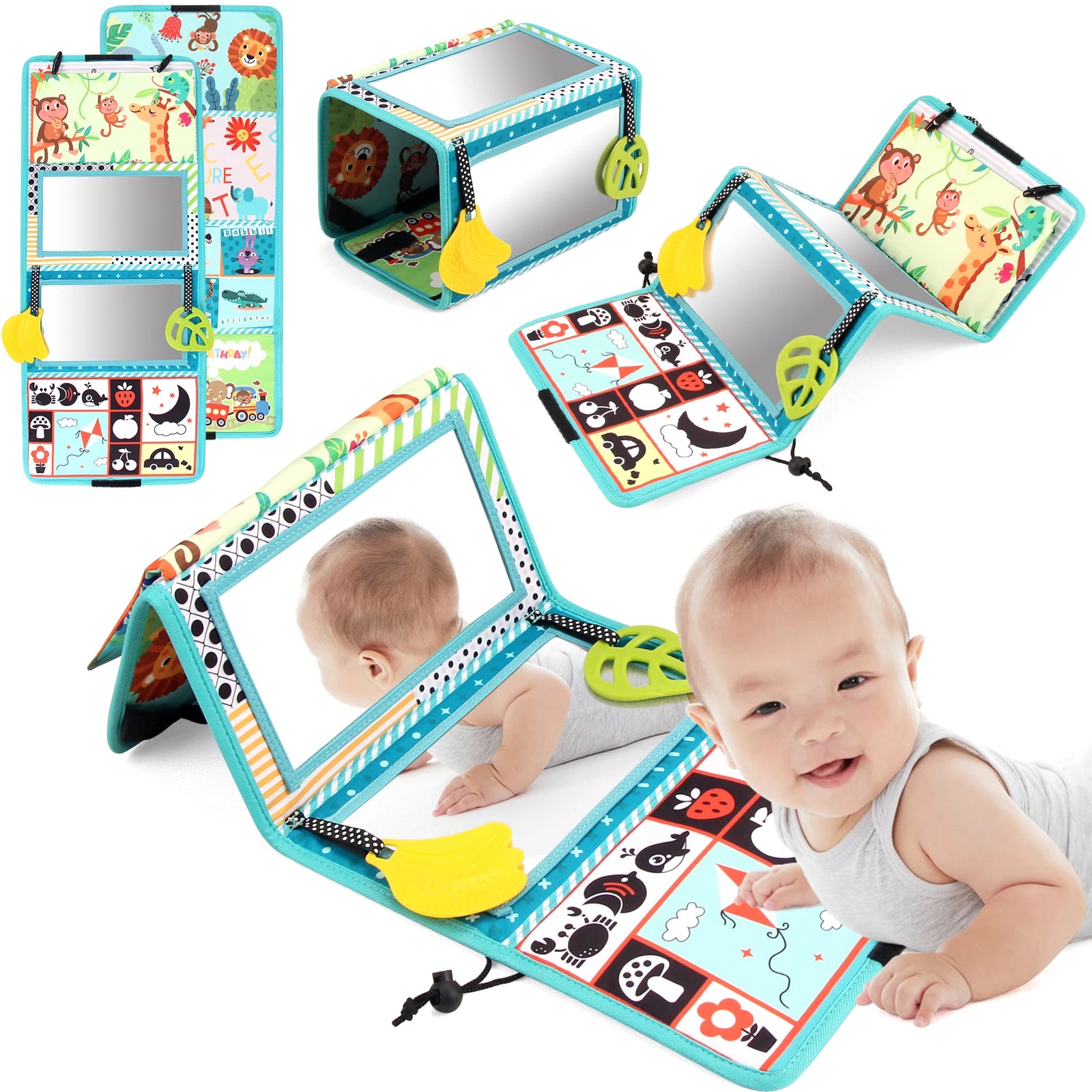 Coolplay Baby Floor Mirror &ndash; Engaging Tummy Time Sensory Development Animals