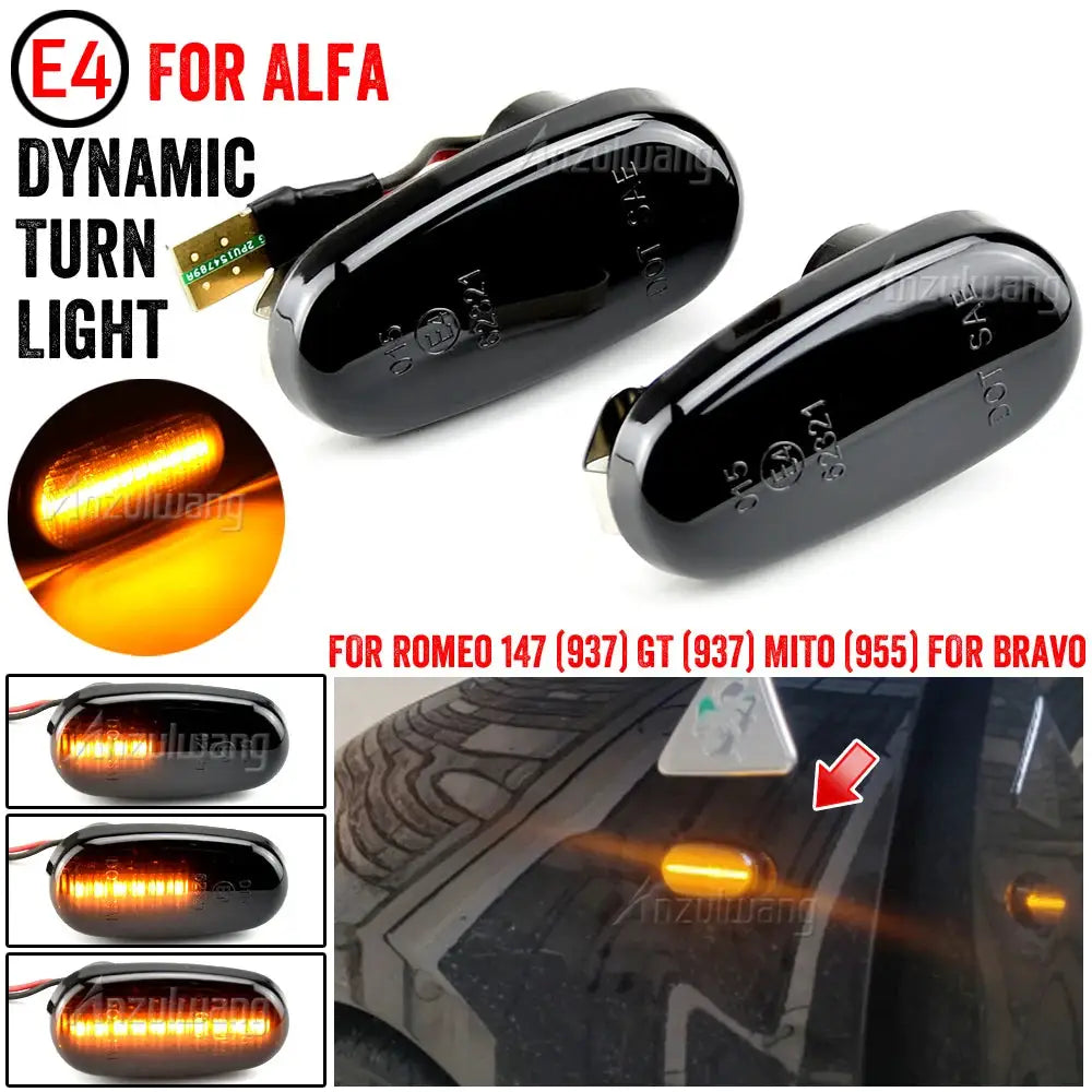 LED Dynamic Side Marker Lights For Alfa Romeo 147 Mito Bravo 2 Arrow by InterCyprus Trading Ltd
