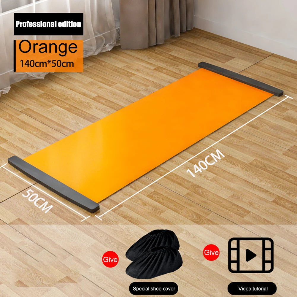 140cm Multifunctional Yoga Sliding Mat &ndash; Versatile Indoor Fitness Training Board 140cm Orange