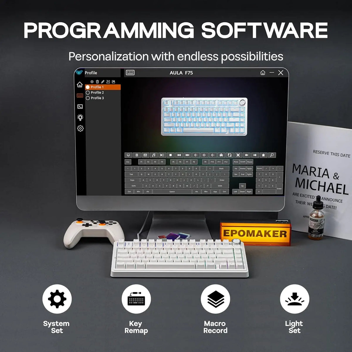 Aula F75 Wired Gaming Keyboard &ndash; RGB Backlight With Knob