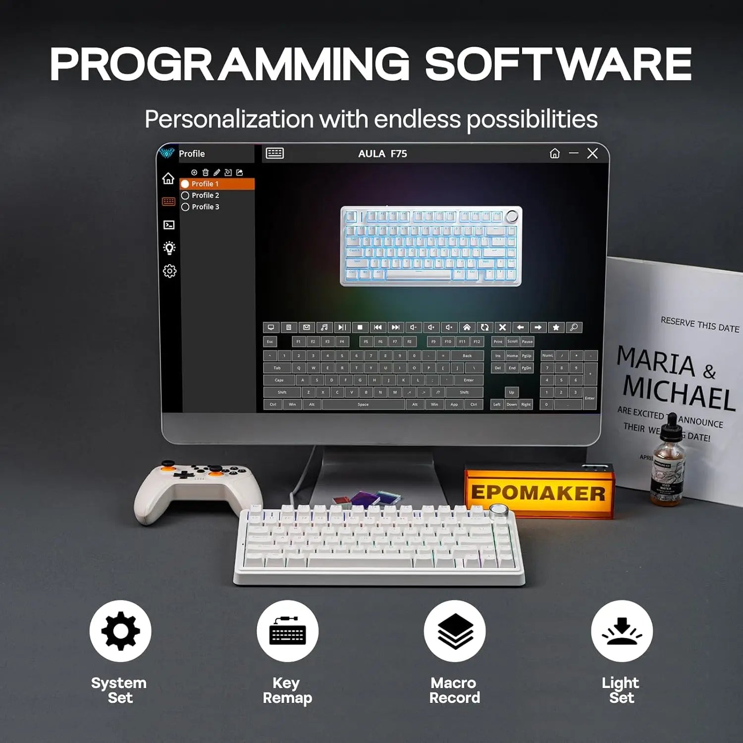 Aula F75 Wired Gaming Keyboard &ndash; RGB Backlight With Knob