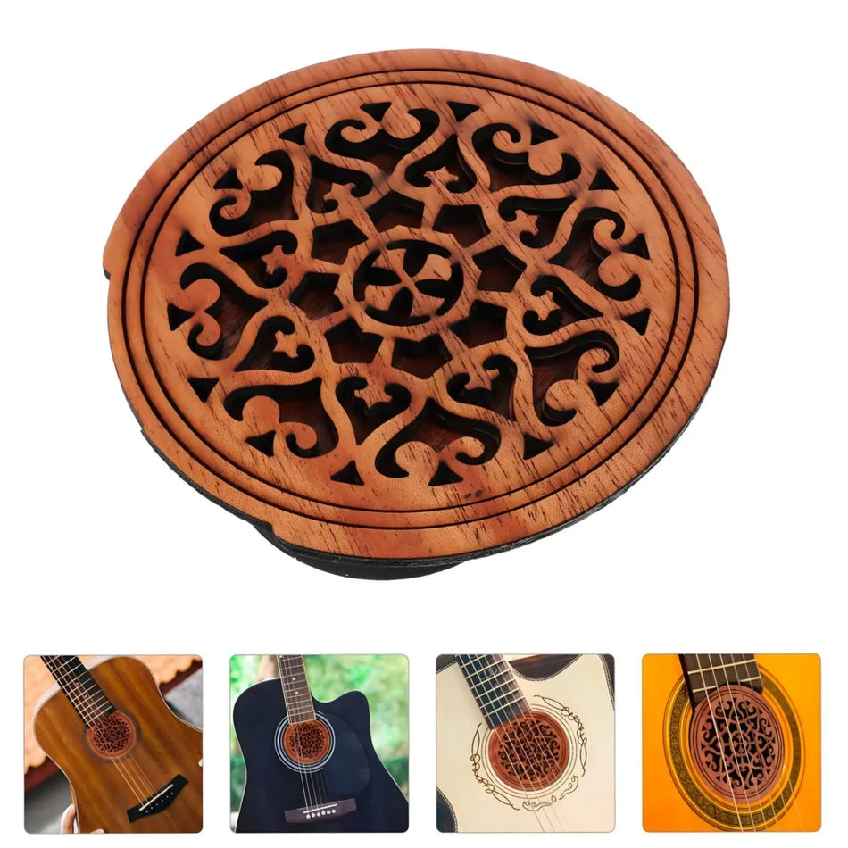Wooden Soundhole Cover for Acoustic Classical Guitar