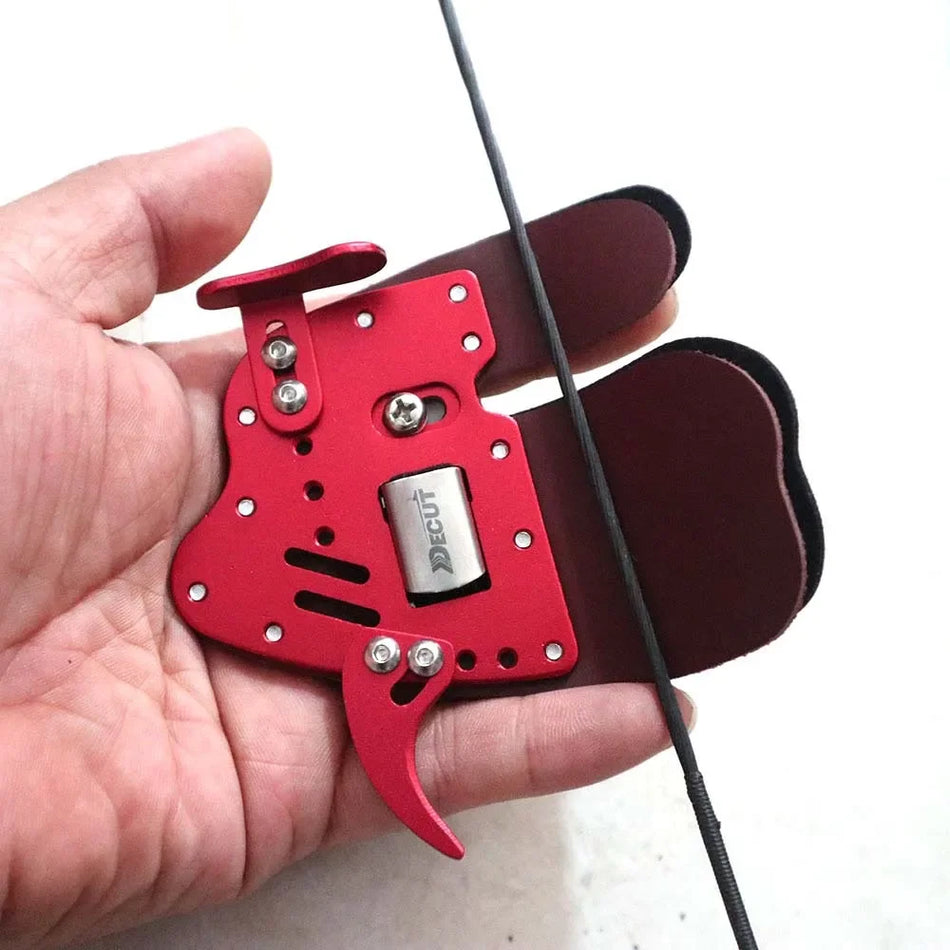 Archery Finger Tab Guard Aluminum Leather, Left Or Right Hand