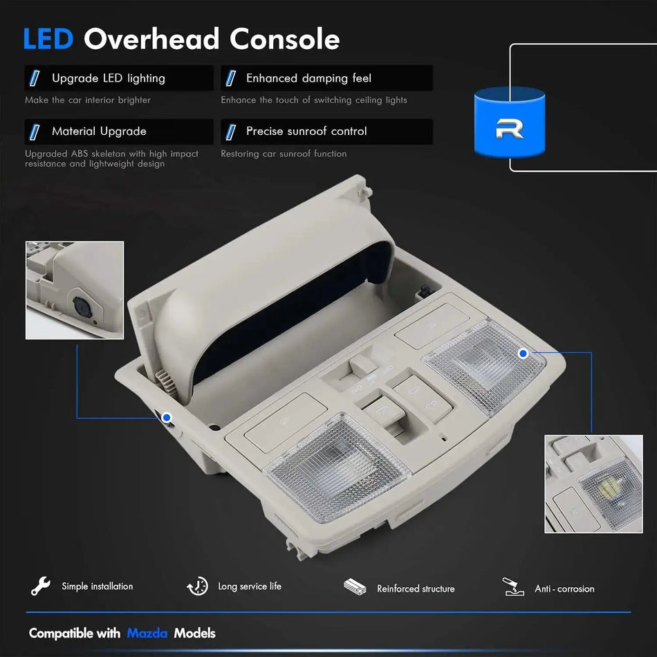 LED Overhead Console Light Switch With Sunroof For Mazda 3 2010-2013 by InterCyprus Trading Ltd