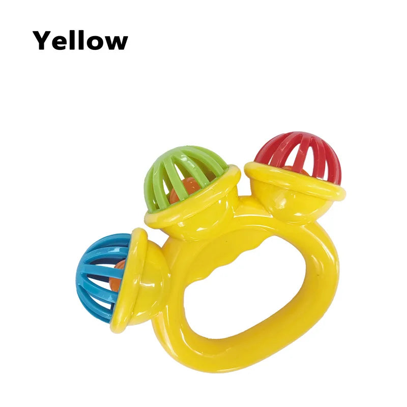 Geometric Shaped Rattle Toy for Infants - Soothing Sound for Newborns Yellow