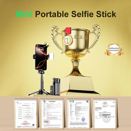 CrownQu T20-L &ndash; Foldable Selfie Stick With Fill Light