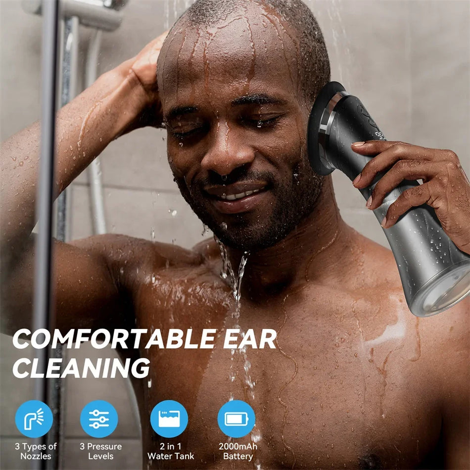 Instrument electric pentru îndepărtarea cerumenului cu irigare cu apă, 3 setări de presiune, kit de spălare a urechii pentru adulți și copii