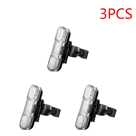Waterproof LED Bike Tail Light Rechargeable Bicycle Rear 3PCS White