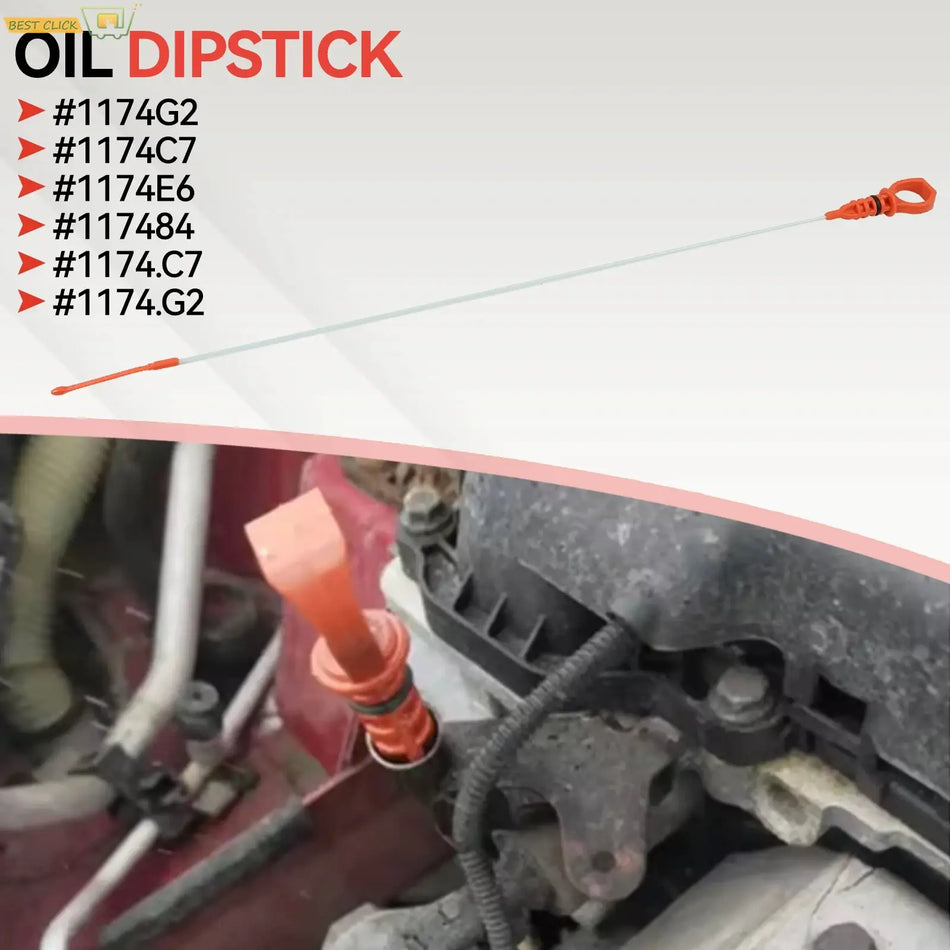 Engine Oil Dipstick Steel Plastic for Citroen Peugeot Ford C2 C3 C4 C5 C-Max Focus 1174G2 1174E6