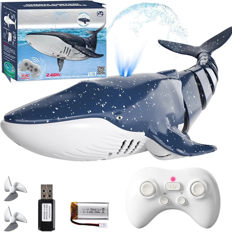 Remote Control Whale Spray Water Toy &ndash; Water Spray Action