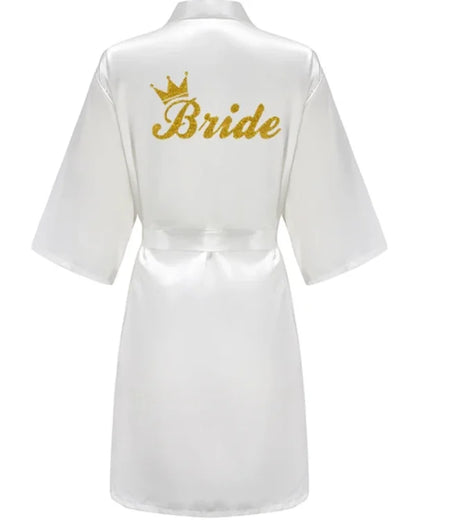 Elegant Kimono Satin Bridesmaid Bathrobe - Perfect for Wedding Parties As the photo show 1 / S