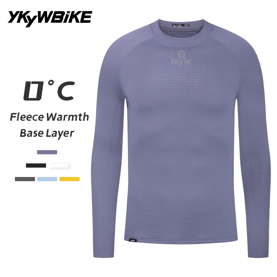 Men's Thermal Fleece Cycling Base Layer For Winter Warmth, Long Sleeve