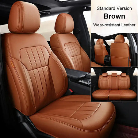 Custom Fitted Faux Leather Seat Covers For Audi A4 B8 8K Brown / CHINA