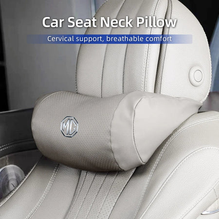 Breathable Leather Neck Support Car Headrest Pillow for Morris Garages MG Models - MG 6, 3, 5, 7, TF, ZR, ZS, HS, GS, GT, Hector, RX5