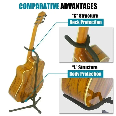 Vertical Foldable Guitar Stand &ndash; Neck Hold For All Guitars