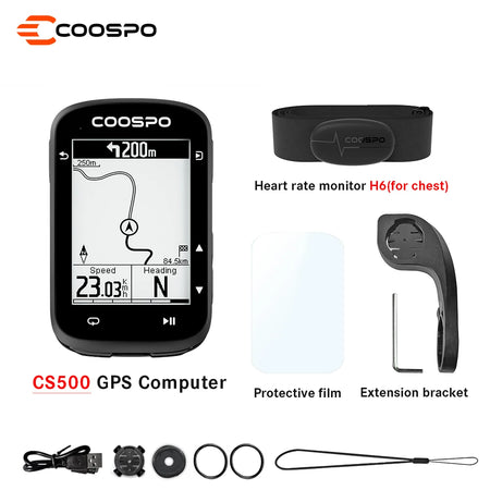 COOSPO CS500 Bike Computer &ndash; Bluetooth Enabled GPS Navigation CS500 H6 / CHINA