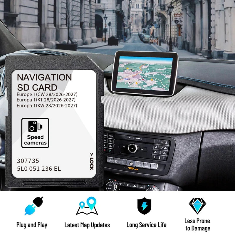 Card SD Navi 32GB MIB2 Europa pentru Skoda Octavia Superb Fabia Rapid A1