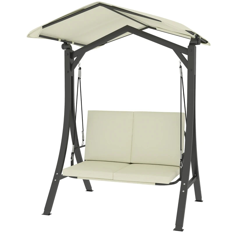 Outsunny Two Seater Garden Swing With Adjustable Canopy