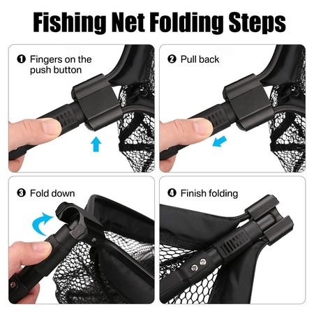Floating Fishing Net with Telescopic Pole - Easy Catch &amp; Release for Saltwater and Freshwater