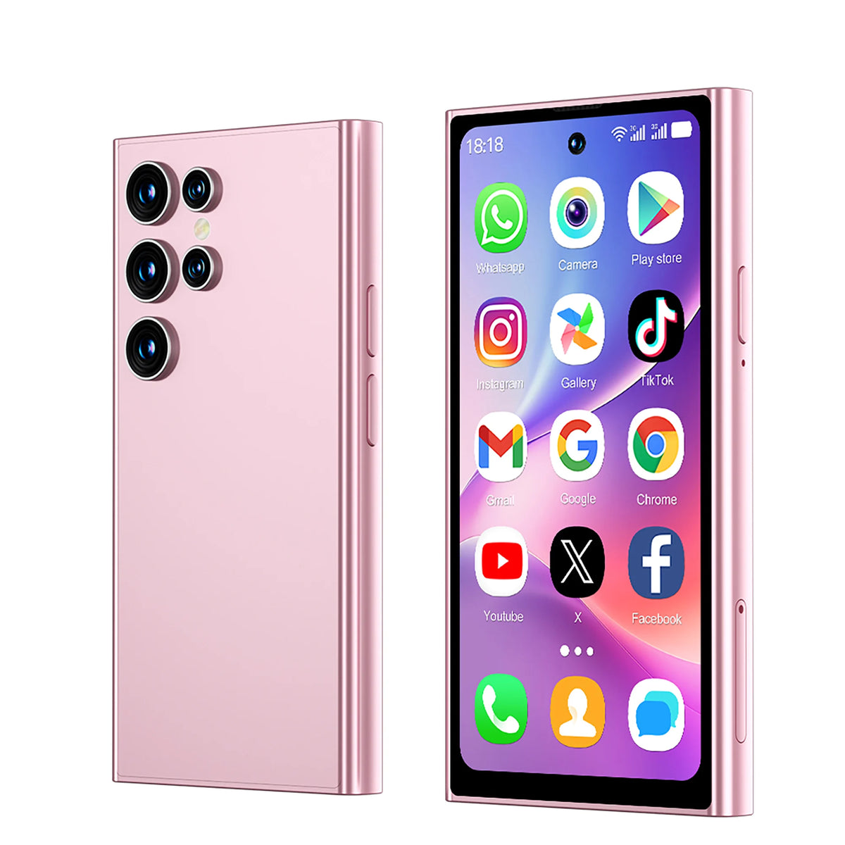 SERVO S27 Mini Android Smartphone &ndash; Fast Face Unlock Pink / CHINA / 2 G|16g