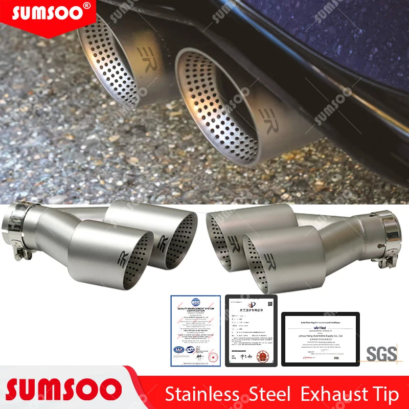 Διπλό Ματ Άκρο Σιγαστήρα 60-63mm για GTI MK7 Golf7