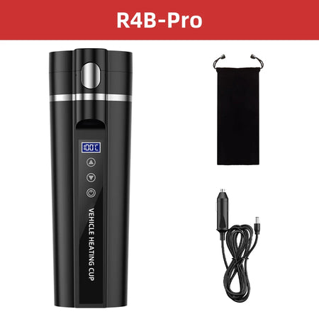 ACCEO 12V/24V Car Heating Cup 450ML &ndash; Digital Display Black with bag