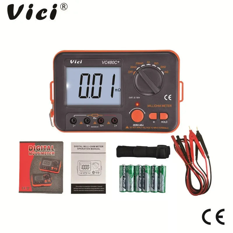 VC480C+ Digital Milliohmmeter &ndash; Wide 0.01m&Omega; to 2k&Omega; Range