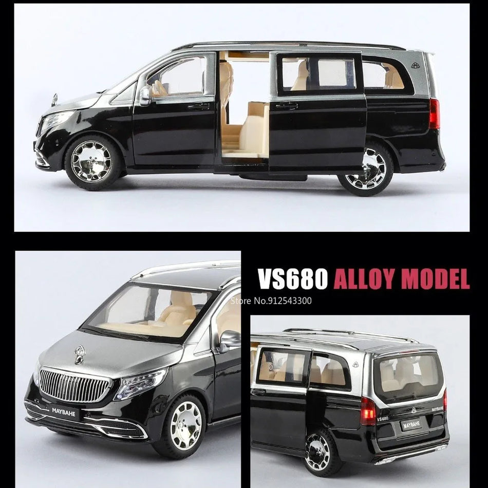 Carro RC em metal fundido 1:24 com som e luzes, função de retrocesso.