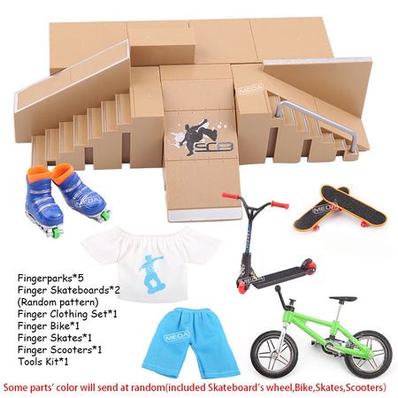 MEOACE Finger Skateboard Ramp Set &ndash; Fun Mini Skatepark Kit C 12in1