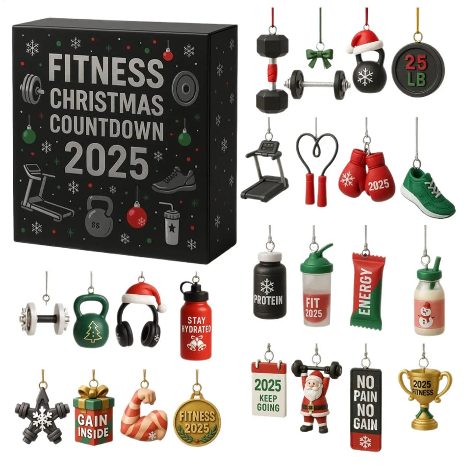 24-Day Christmas Advent Calendar With Workout Ornaments For Gifts