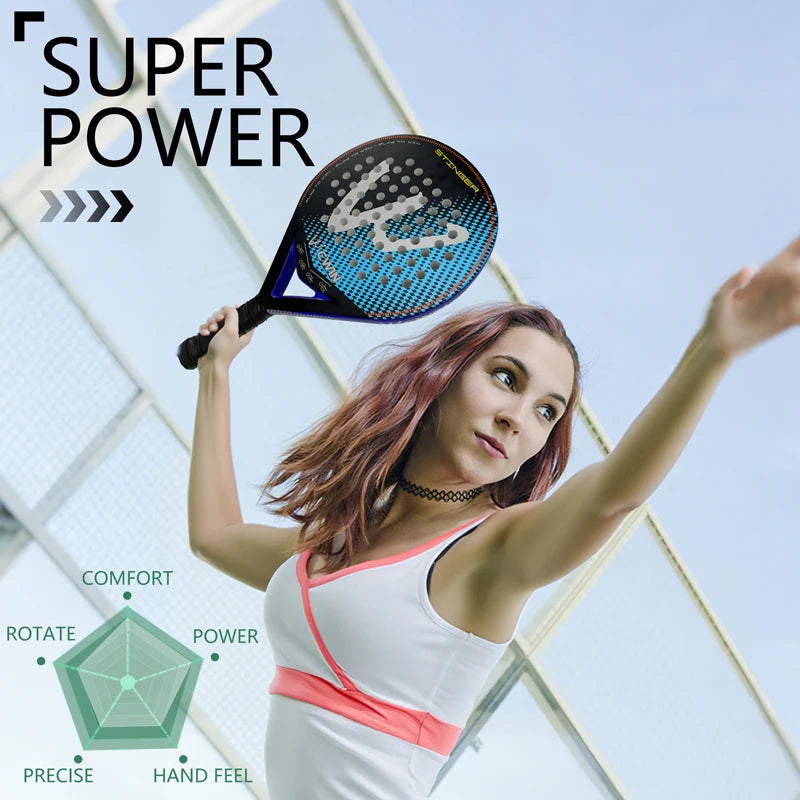 Powkiddy Padel Racket Ogljikova vlakna Površina EVA pena Jedro