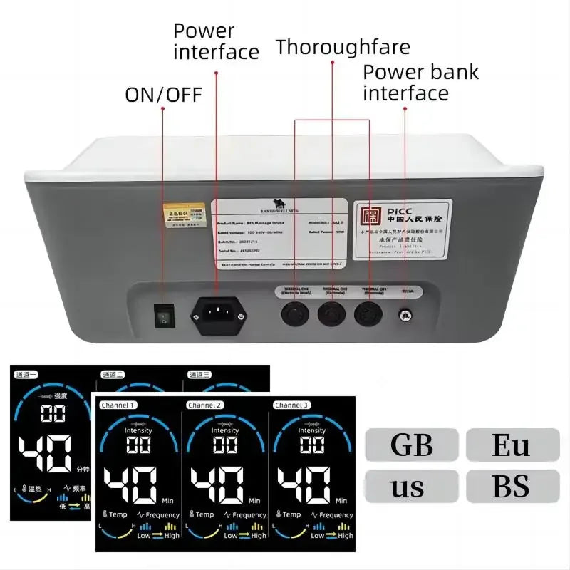 CE fyzioterapeutický masážní stroj bioelektrický BES masér