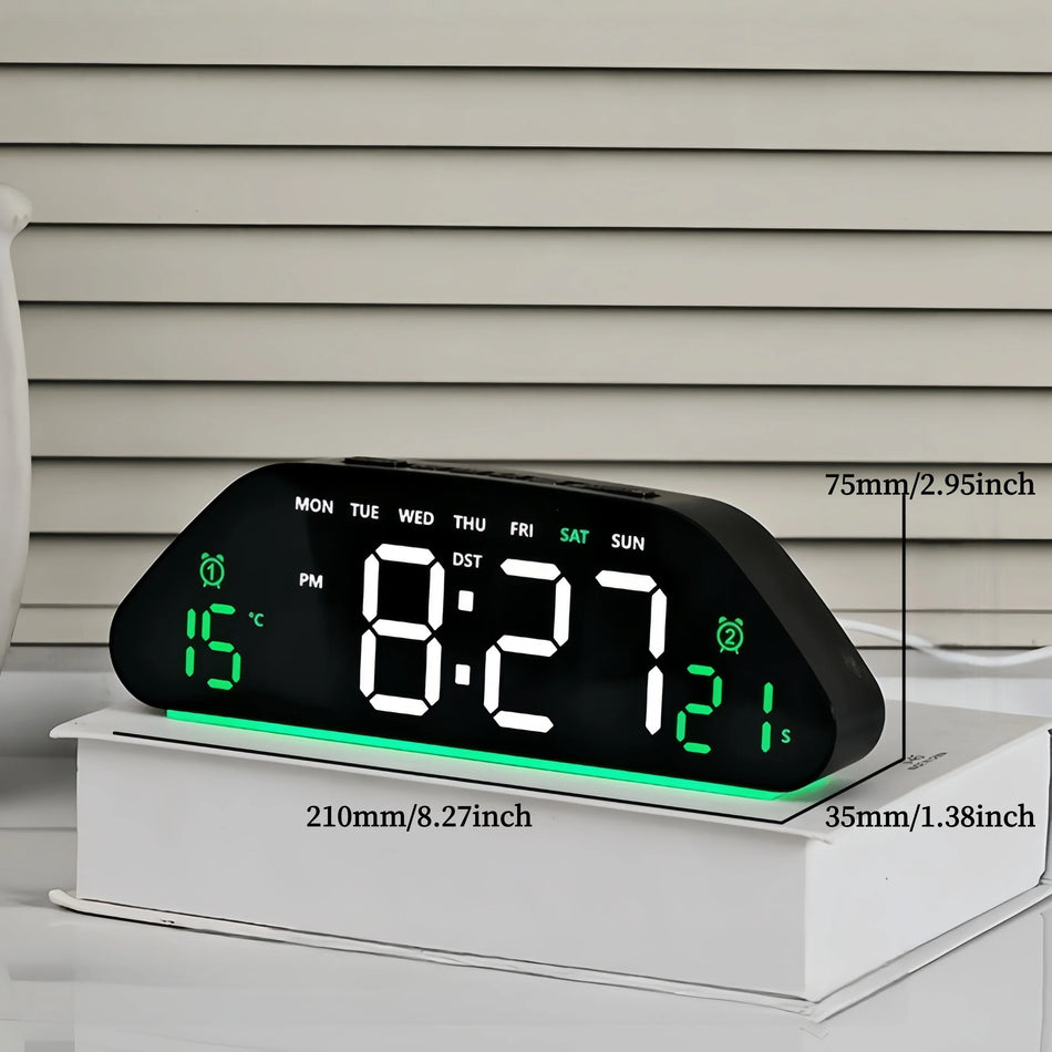 Sveglia digitale a LED con temperatura, 3 livelli di luminosità e funzione snooze
