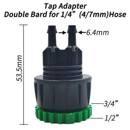 Oasis 3X Garden Tap Adapter Splitter - Drip Irrigation Hose Connectors