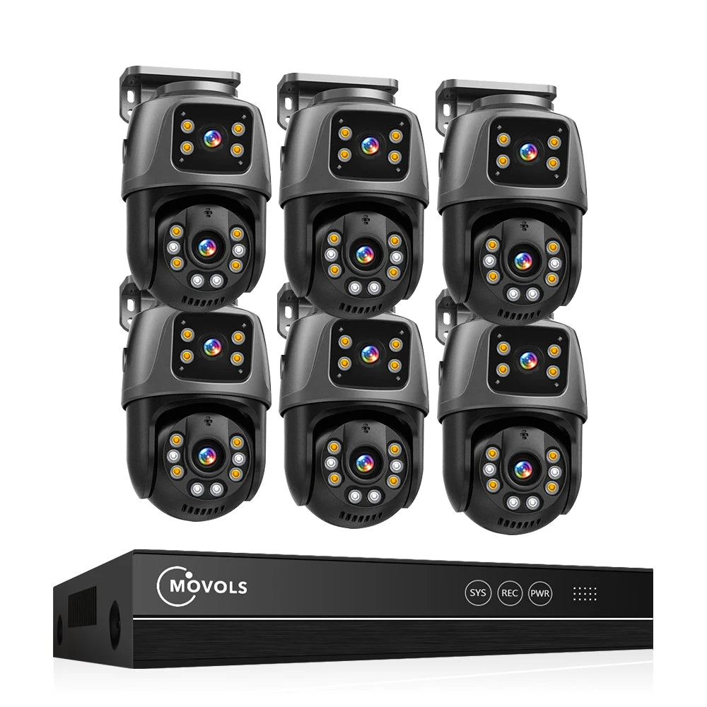 Movols 6MP XMEYE POE Surveillance System &ndash; Dual Lens PTZ 8CH 6MP With 6 Cam / spain / None