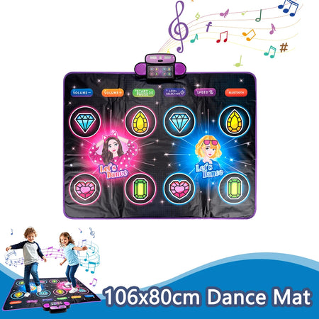 106x80cm Kids Dance Mat Bluetooth Light - Two Players A 106x80cm
