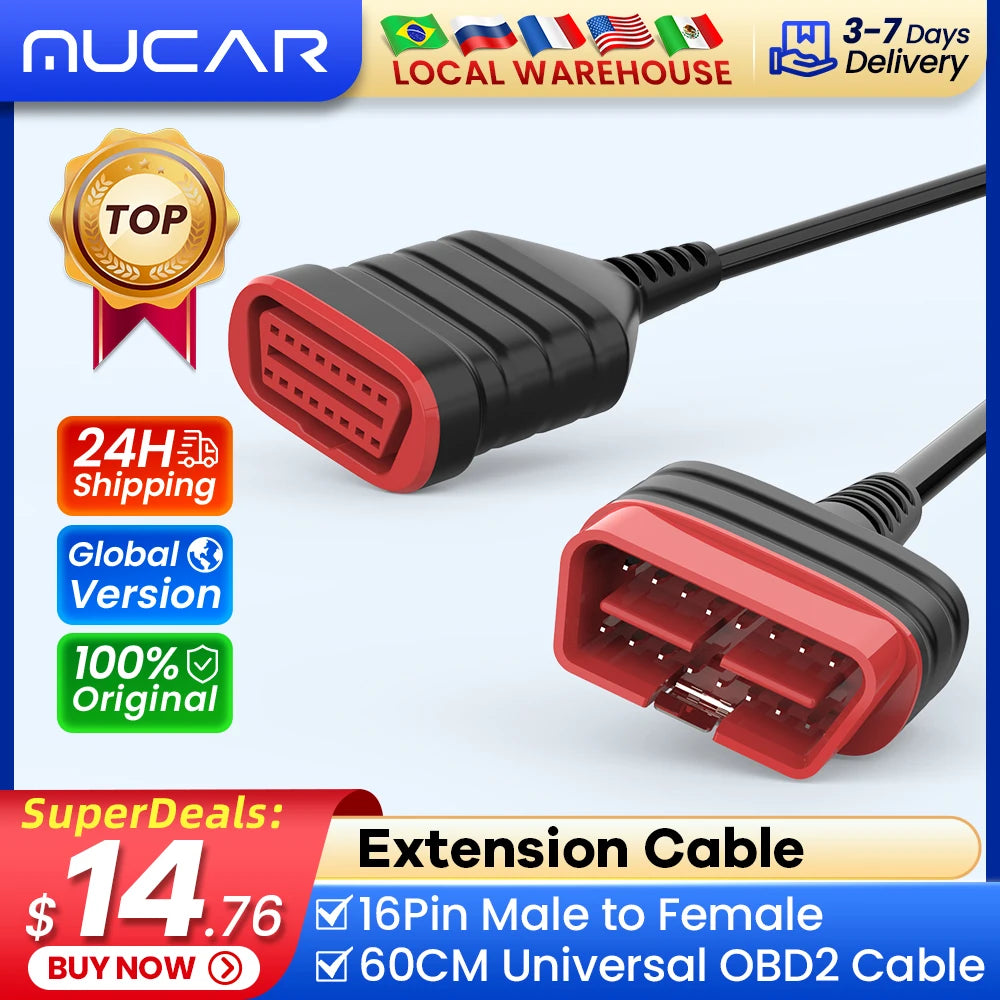 Thinkcar ThinkDiag Extension Cable 60CM OBD2 - OBD2 Plug Extension Cable / Mexico