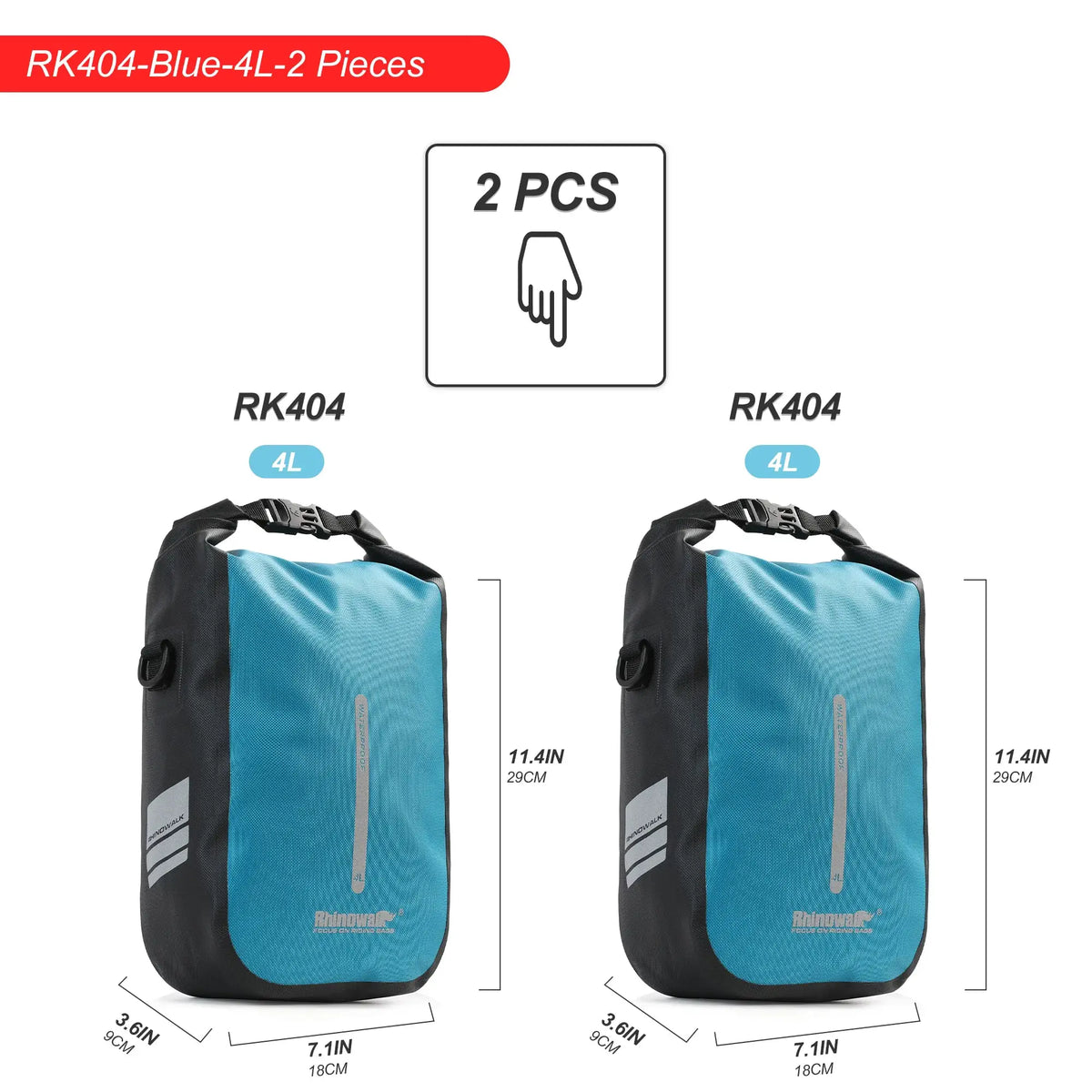 Rhinowalk 2 PCS Bike Quick Release Front Fork Bag 4L/6L Waterproof Cycling Electric Scooter Vehicle Bag Storage Accessory by InterCyprus Trading Ltd