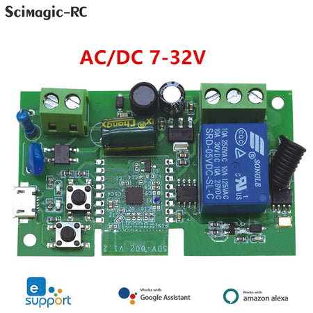 Smart WiFi Garage Door Opener Controller with Voice Control AC DC 7-32V NO Shell