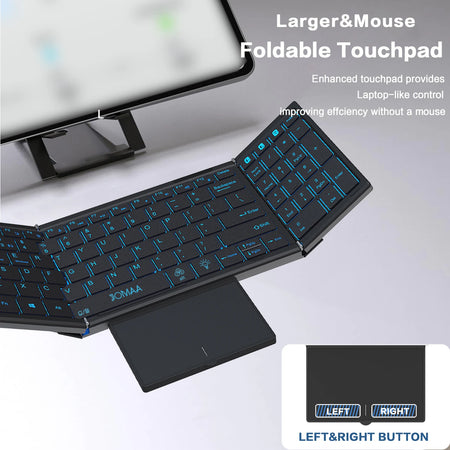 JOMAA Folding Keyboard - Touchpad Number Pad RGB Backlit