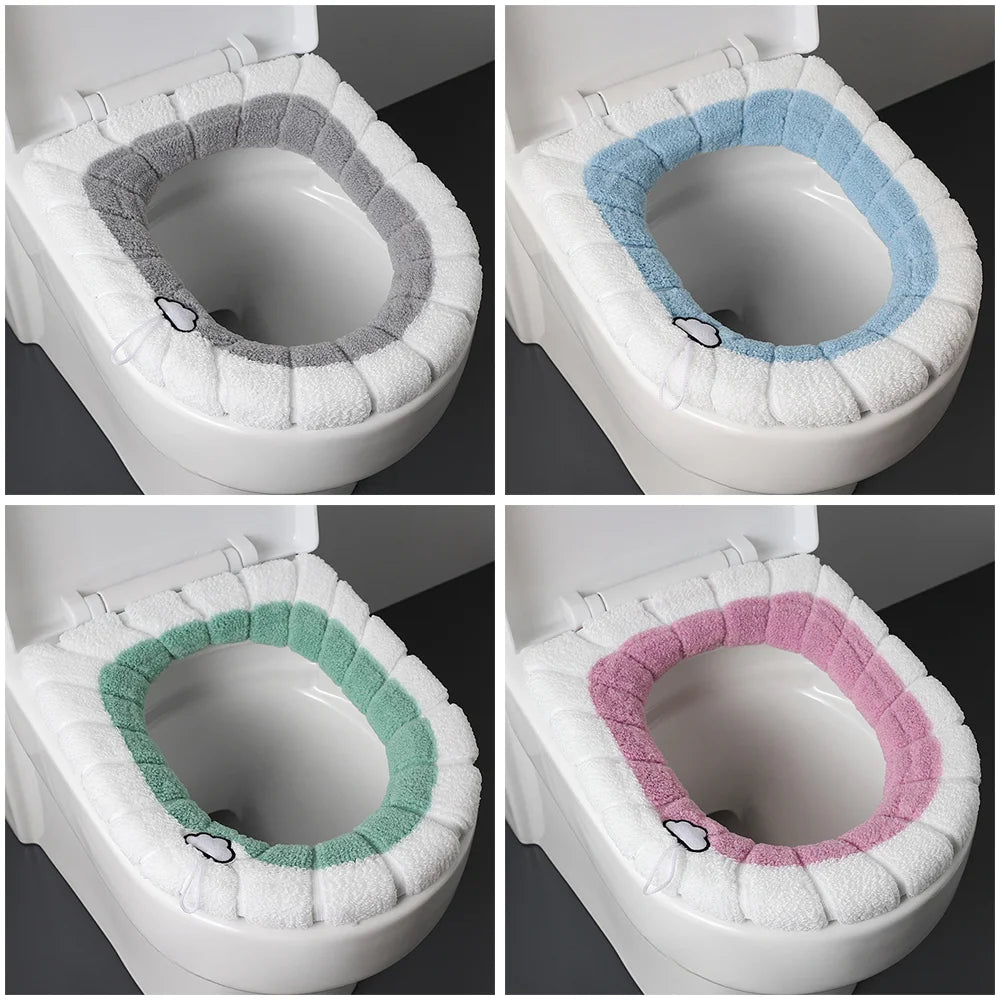 2856C Thickened Plush O-Type Warm Toilet Cushion &ndash; Cozy