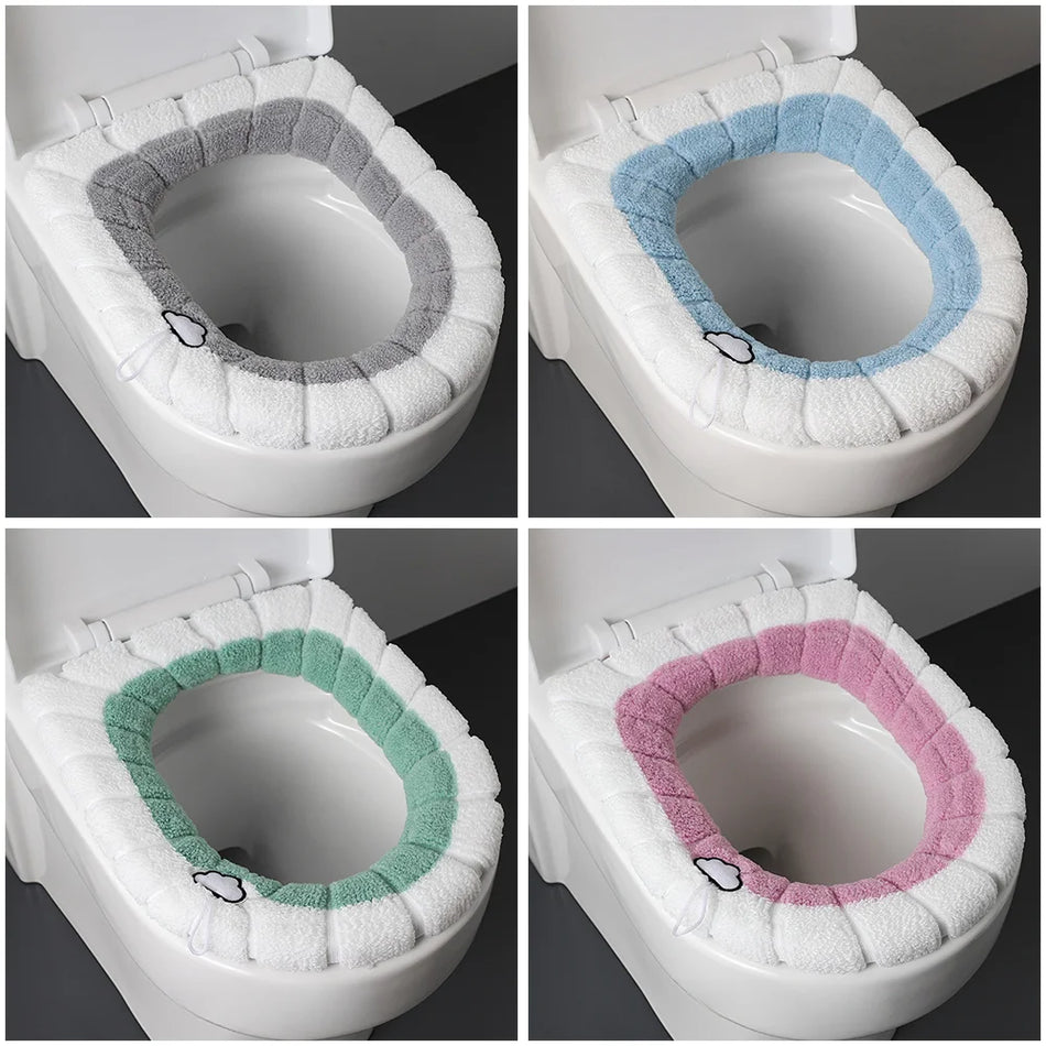 2856C Thickened Plush O-Type Warm Toilet Cushion &ndash; Cozy