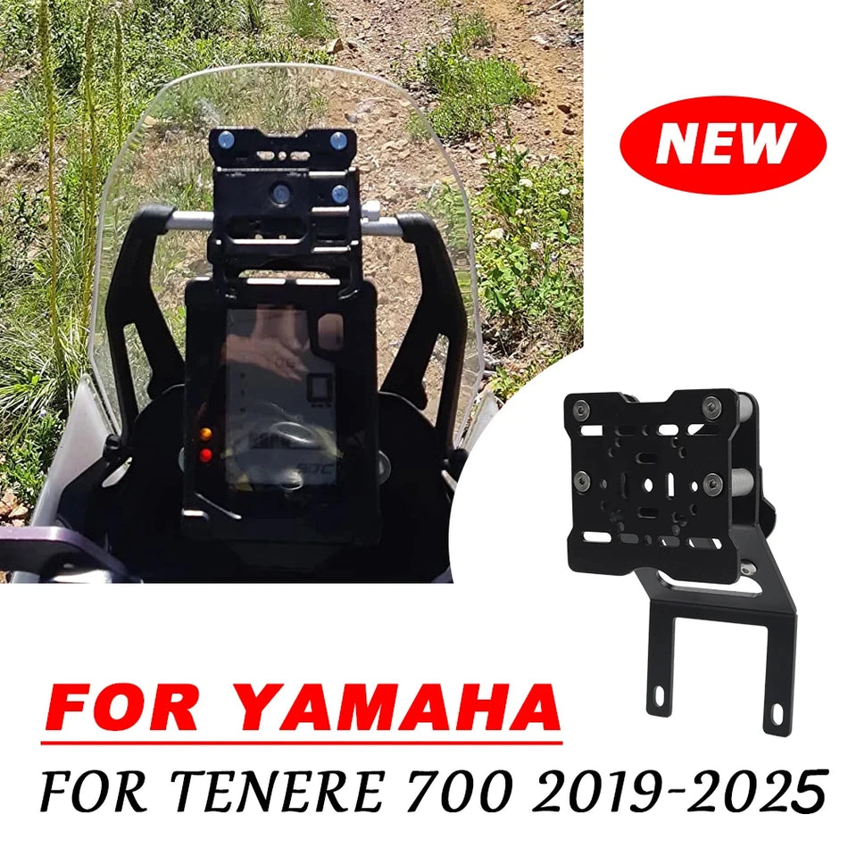 Držák telefonu Yamaha Tenere 700 T7, deska pro GPS navigaci, černá, pro roky 2019-2025