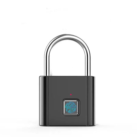 Smart Biometric Fingerprint Padlock - Waterproof &amp; Keyless Security Lock black