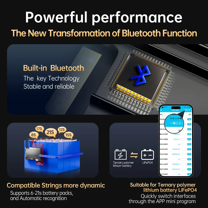 Τζιαμπαϊντα Bluetooth Θερμαινόμενο Έξυπνο BMS 7S 24S 24V 48V 72V