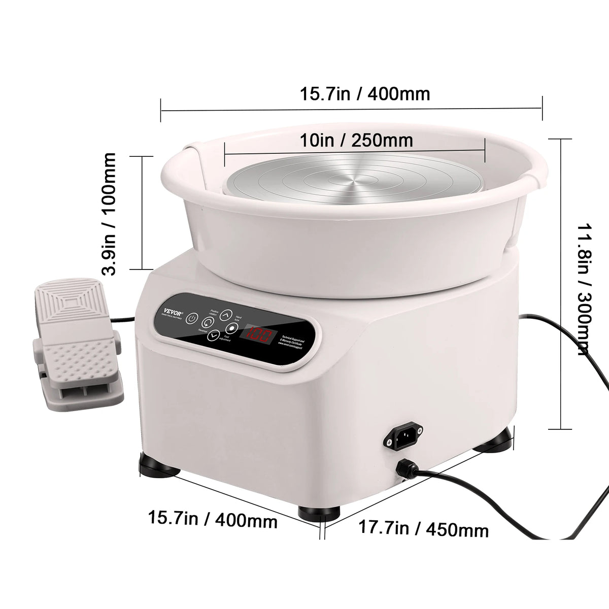SucceBuy Pottery Wheel 11 Inch &ndash; Direct Drive 450W 10in White 350W / United States