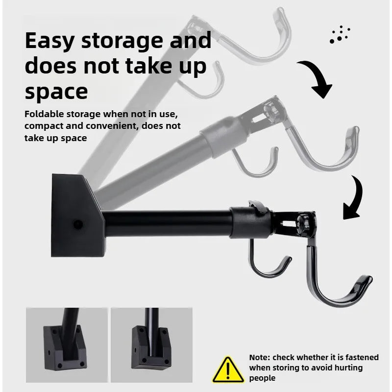 Suporte de Bicicleta de Parede com Cabide Giratório de 360 Graus, Aço Carbono, 20Kg