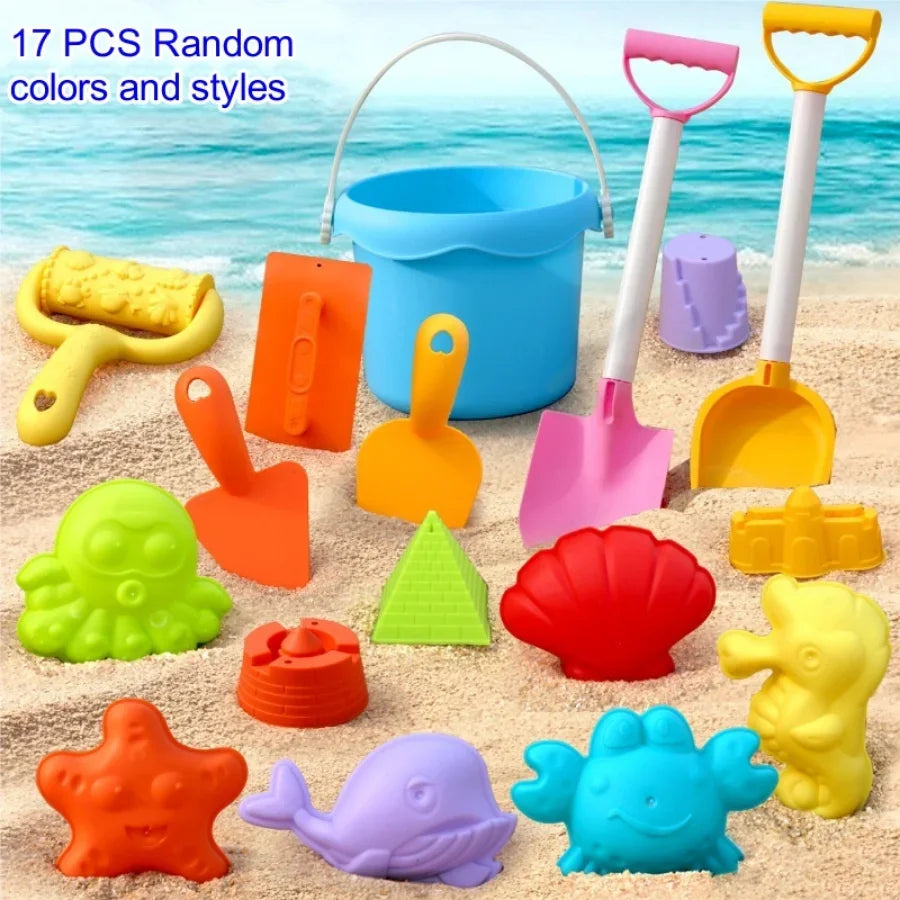 Complete Kids Beach Play Set: ATV, Sand Digging, Water Toys, Bucket, Shovel &amp; Hourglass - Ideal for Ages 3-6, Random Colors